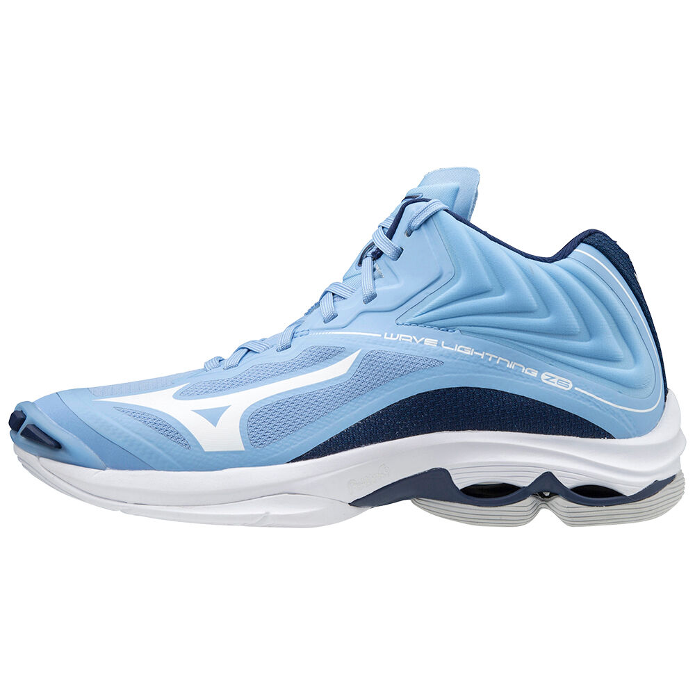 Sapatilhas Voleibol Mizuno Wave Lightning Z6 Mid - Mulher - Azuis/Branco - HUGQE5612